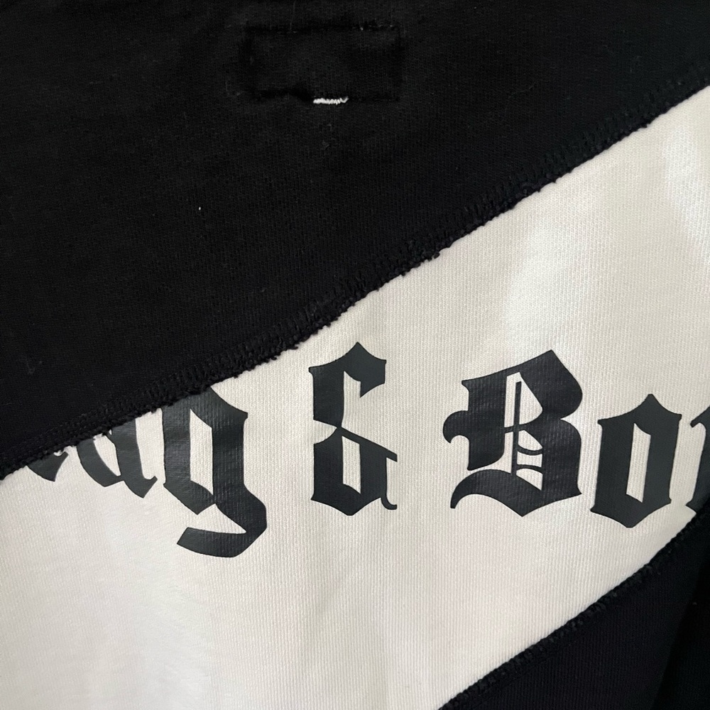 Rag & Bone Black and White Colorblock Cotton Crewneck Sweatshirt Like New size M - Picture 8 of 10
